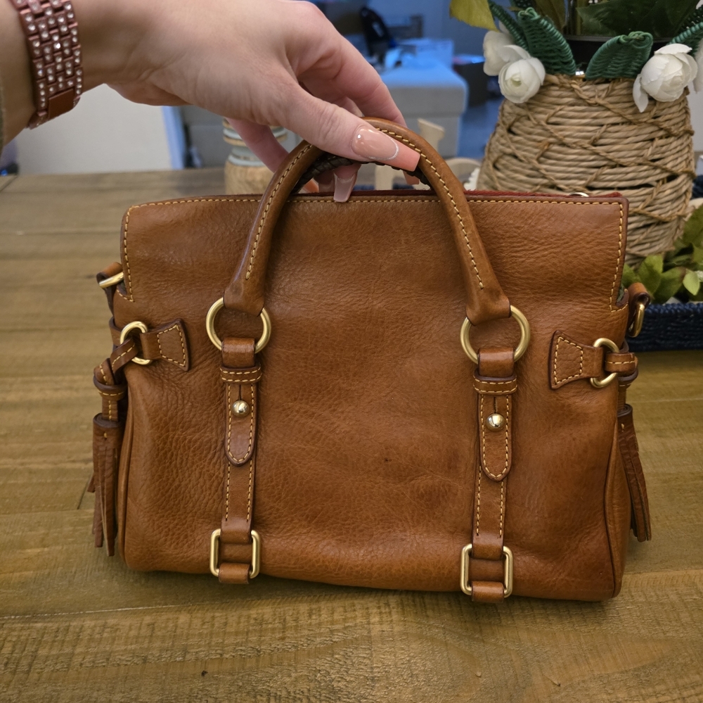 Dooney & Bourke Tan Leather Satchel - Picture 2 of 4